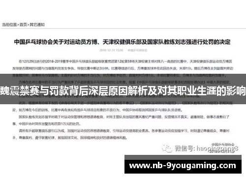 魏震禁赛与罚款背后深层原因解析及对其职业生涯的影响 魏震禁赛与罚款背后深层原因解析及对其职业生涯的影响